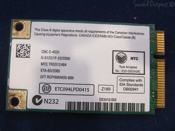 Intel PRO/Wireless WM3945ABG Mini PCi-e Laptop WiFi Card