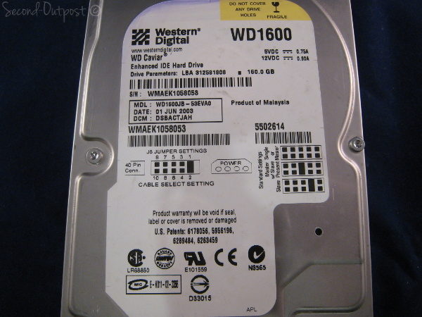 DCM HSBHCTJAH Western Digital 160GB IDE 3.5 Hard Drive WD1600JB-75GVC0 